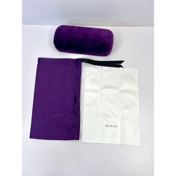 Gucci Purple Velvet Glasses Clamshell Hard Case Cloth, & Dust Bag (No Glasses) - Picture 4 of 8